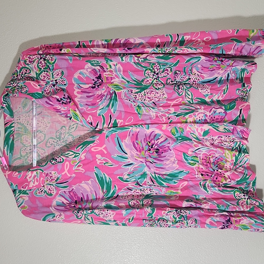 Lilly Pulitzer Pink and Green Floral Pajama Set!